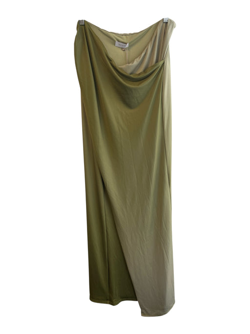 Meshki Size L Green No Fabric Tag Ruched Slit Ombre Maxi skirt Skirt Green / L