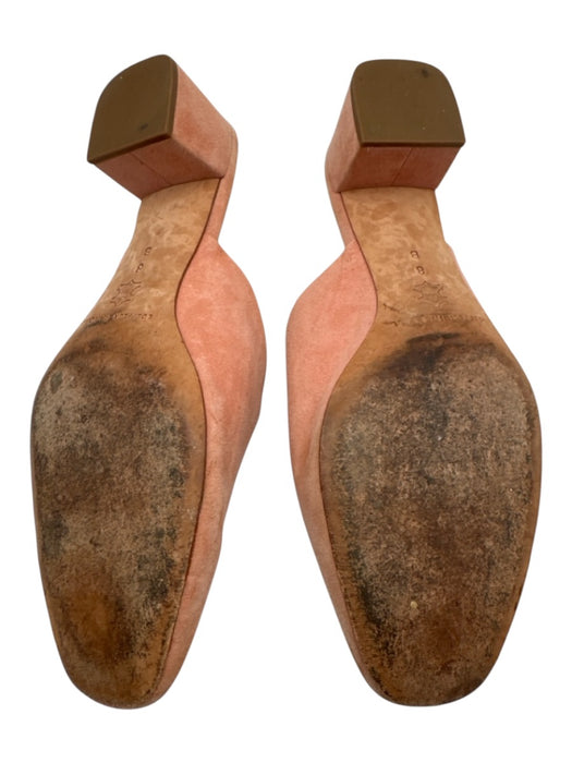 Loeffler Randall Shoe Size 8B Pink Leather Mule Round square toe Suede Shoes Pink / 8B