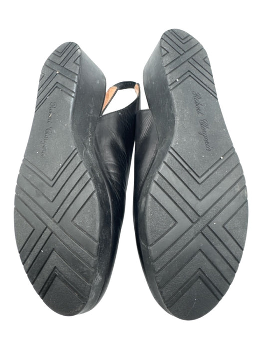 Robert Clergerie Shoe Size 37 Black Leather Slingbacks Platform Sandals Black / 37