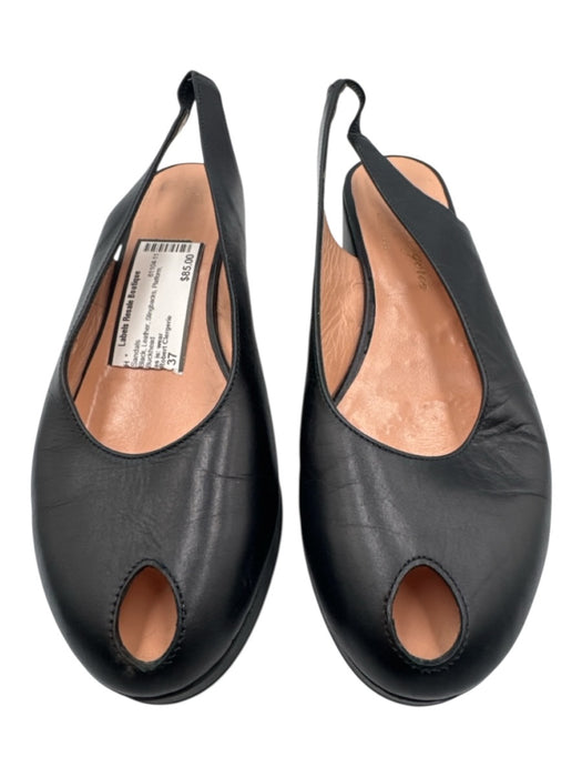 Robert Clergerie Shoe Size 37 Black Leather Slingbacks Platform Sandals Black / 37