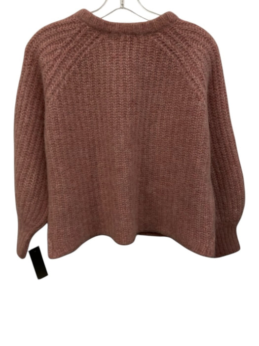 La maille sezane Size S Pink Alpaca Blend Button Front Knit Round Neck Sweater Pink / S