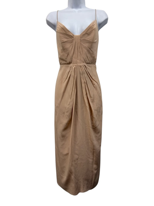Zimmermann Size 2 nude No Fabric Tag V Neck Zip Back Back Slit Dress nude / 2