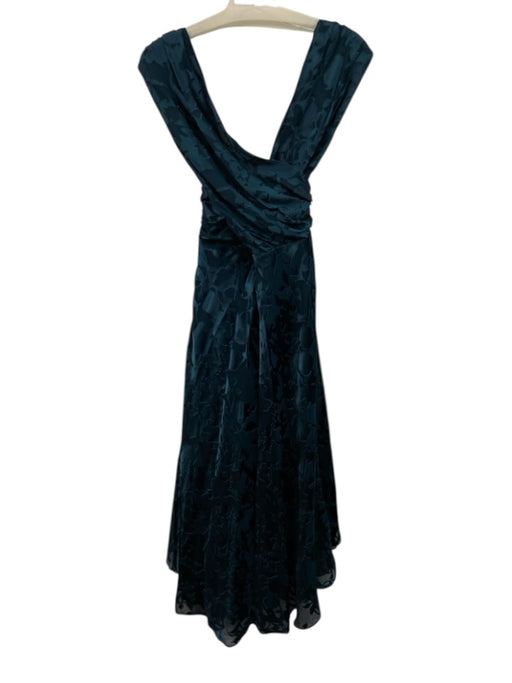 Diane Von Furstenberg Size 8 Dark Teal Rayon Blend Jacquard Cross Front Dress Dark Teal / 8