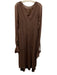Morgan Le Fay Size L Brown Silk Slip Incld Zip Back Maxi Long Sleeve Dress Brown / L