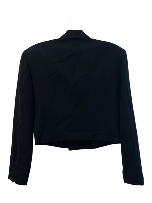 Christian Dior Size 8 Black Wool Double Button Long Sleeve Cropped Blazer Jacket Black / 8