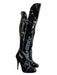 Ron Donovan Shoe Size 40 Black Patent Leather Almond Toe Above Knee Boots Black / 40