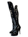 Ron Donovan Shoe Size 40 Black Patent Leather Almond Toe Above Knee Boots Black / 40
