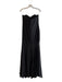 Zara Black Polyester Strap & Buckle Side Zip Semi Sheer Long Loungewear Black