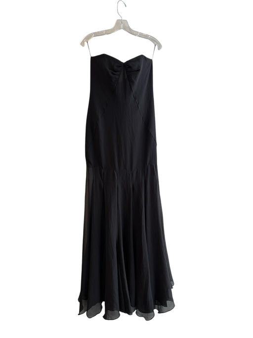 Zara Black Polyester Strap & Buckle Side Zip Semi Sheer Long Loungewear Black