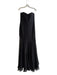 Zara Black Polyester Strap & Buckle Side Zip Semi Sheer Long Loungewear Black