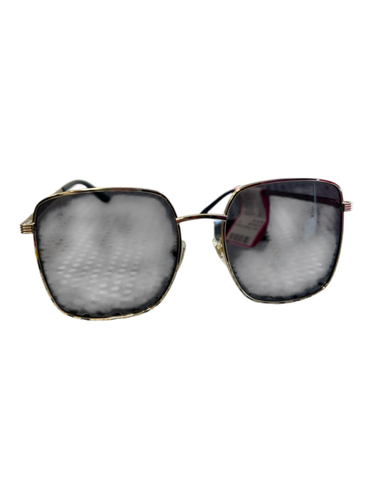 Gucci Gold Metal Square Lens Oversized Sunglasses Gold