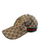 Gucci Brown Polyamid Adjustable Logo Snap Back Baseball Cap Hat Brown / Small