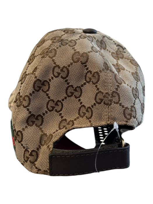 Gucci Brown Polyamid Adjustable Logo Snap Back Baseball Cap Hat Brown / Small