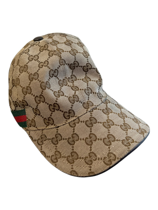 Gucci Brown Polyamid Adjustable Logo Snap Back Baseball Cap Hat Brown / Small