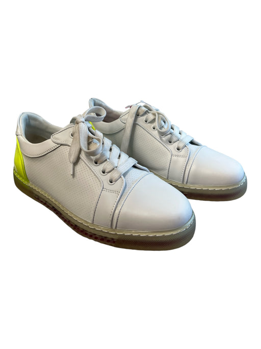 Christian Louboutin Shoe Size 39.5 White Leather Sneaker Logo neon detail Shoes White / 39.5