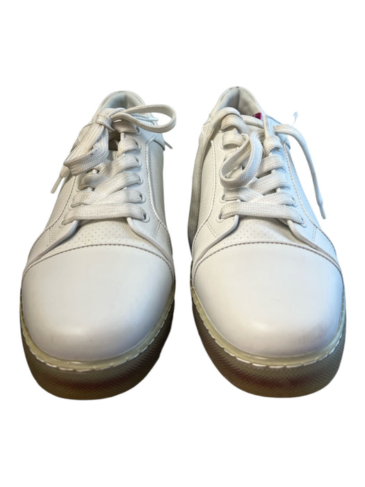 Christian Louboutin Shoe Size 39.5 White Leather Sneaker Logo neon detail Shoes White / 39.5