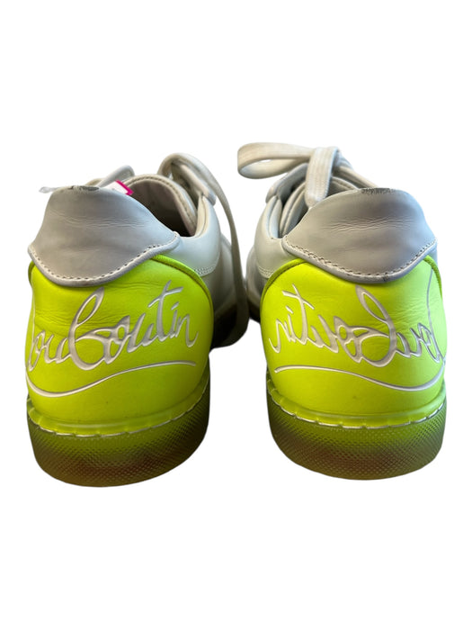 Christian Louboutin Shoe Size 39.5 White Leather Sneaker Logo neon detail Shoes White / 39.5