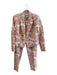 L'agence Size 10 Pink & White Polyester Blend Long Sleeve Straight Leg Pants Set Pink & White / 10
