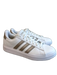 Adidas Shoe Size 9 White Leather Lace Up Sneaker Silver Stripes Sneakers White / 9