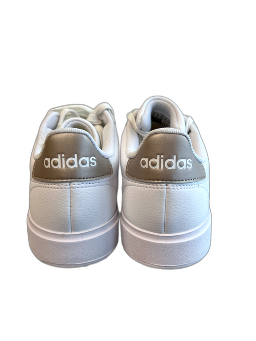 Adidas Shoe Size 9 White Leather Lace Up Sneaker Silver Stripes Sneakers White / 9