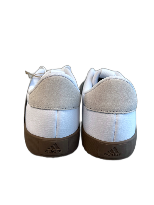 Adidas Shoe Size 9 White Leather Lace Up 3 Stripes Black Gray Toe Sneakers White / 9