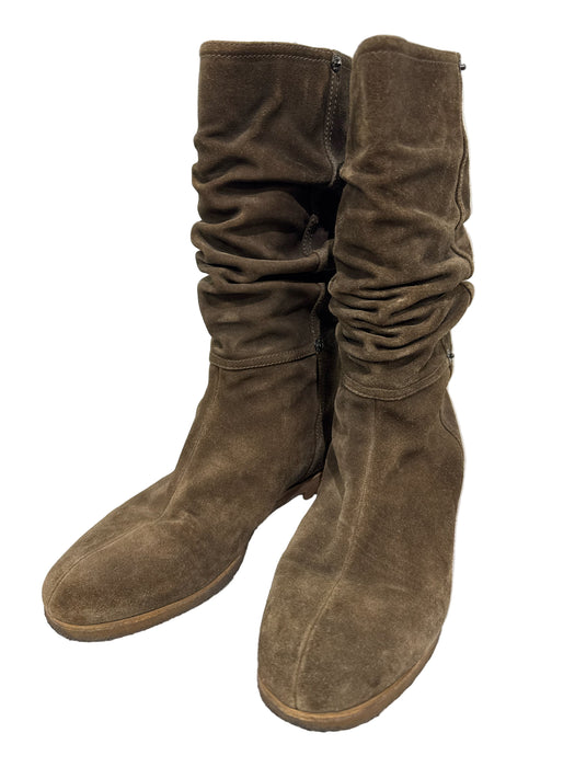 Prada Shoe Size 38.5 Brown Suede Almond Toe Slouchy Boots