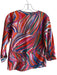 Vilagallo Size 36 Multi 100% Cotton Poplin Abstract V Neck Pop Over Top Multi / 36