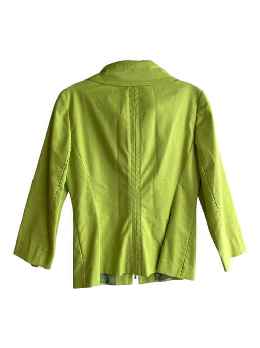 Lafayette 148 Size 2 Green Cotton & Elastane 2-Way Zipper 3/4 Sleeve Jacket Green / 2