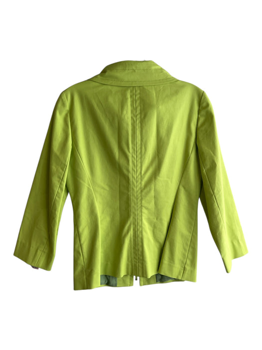 Lafayette 148 Size 2 Green Cotton & Elastane 2-Way Zipper 3/4 Sleeve Jacket Green / 2