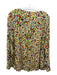 Akris Punto Size 10 Multicolor Viscose V Neck Long Sleeve Pixel Print Top Multicolor / 10
