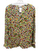 Akris Punto Size 10 Multicolor Viscose V Neck Long Sleeve Pixel Print Top Multicolor / 10