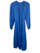 Kobi Halperin Size M Blue Polyester Satin Tie Neck Long Balloon Sleeve Dress Blue / M