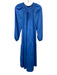 Kobi Halperin Size M Blue Polyester Satin Tie Neck Long Balloon Sleeve Dress Blue / M