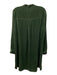 Eileen Fisher Size M Green Rayon & Silk Velvet Button Down stand collar Dress Green / M