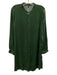 Eileen Fisher Size M Green Rayon & Silk Velvet Button Down stand collar Dress Green / M