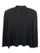 St John Basics Size 12 Black Wool Blend Knit Scalloped Edge Mock Neck Zip Jacket Black / 12