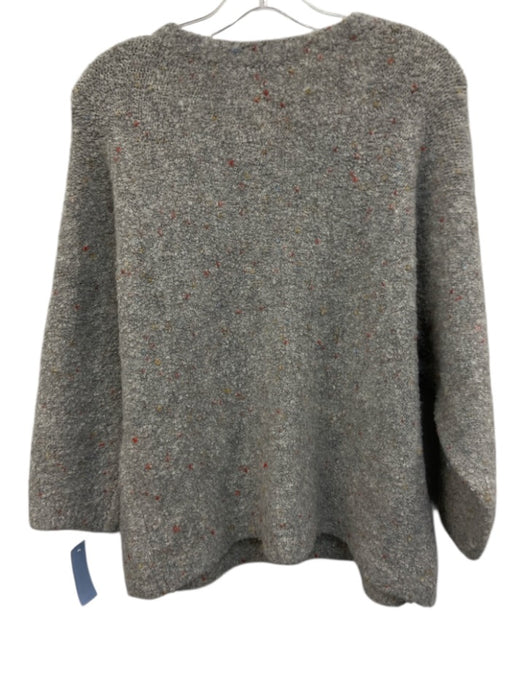 Lilla P Size L Gray, Red, Yellow Acrylic & Wool 3/4 Sleeve Sweater Gray, Red, Yellow / L