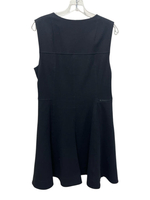 Akris Punto Size Est M Black No Fabric Tag Sleeveless Clasp Buttons Dress Black / Est M