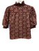 Love The Label Size L Purple Multi Cotton shirred detail Floral Button Front Top Purple Multi / L