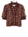 Love The Label Size L Purple Multi Cotton shirred detail Floral Button Front Top Purple Multi / L