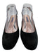 Stuart Weitzman Shoe Size 9.5 Black Leather Suede Block Heel Almond Toe Pumps Black / 9.5