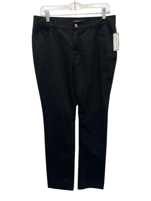 Lafayette 148 Size 10 Black Cotton Blend High Rise Straight Leg Pants Black / 10
