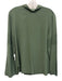 Tibi Size Est M Green Silk Long Sleeve Shirred Mock Neck Top Green / Est M