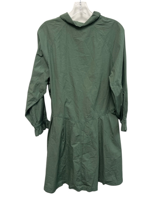 Free People Size Medium Dusty Green Cotton Long Sleeve Ruffles Western Dress Dusty Green / Medium
