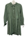 Free People Size Medium Dusty Green Cotton Long Sleeve Ruffles Western Dress Dusty Green / Medium