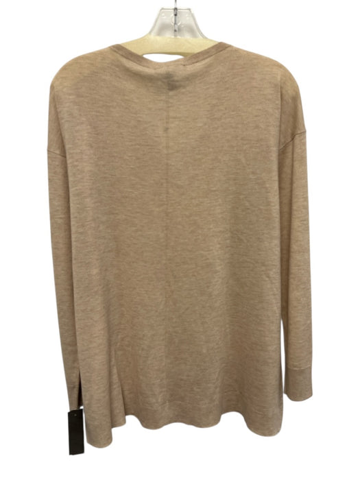 Saks Fifth Ave Size Large Tan Beige Wool Blend Long Sleeve Heathered Sweater Tan Beige / Large