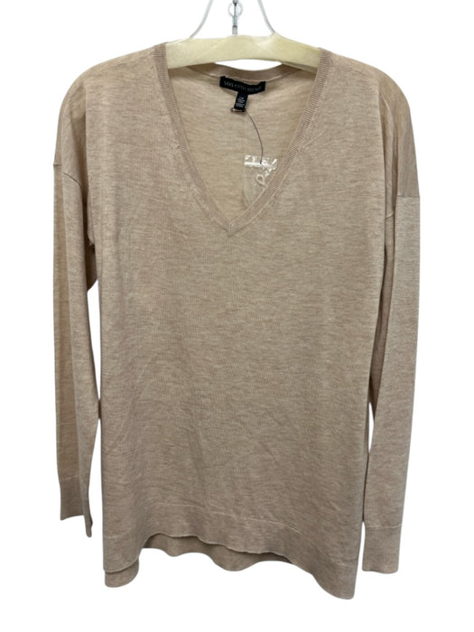 Saks Fifth Ave Size Large Tan Beige Wool Blend Long Sleeve Heathered Sweater Tan Beige / Large