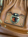 Marc Jacobs Tan & Brown Leather Zip Close Tortoise detail Pleated Accordian Bag Tan & Brown / Medium