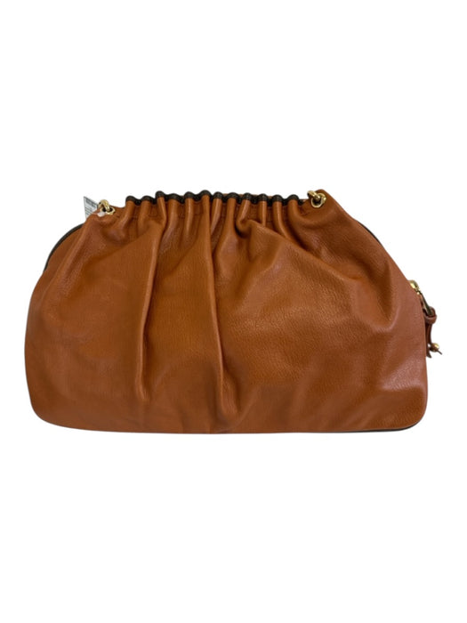 Marc Jacobs Tan & Brown Leather Zip Close Tortoise detail Pleated Accordian Bag Tan & Brown / Medium