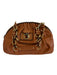 Marc Jacobs Tan & Brown Leather Zip Close Tortoise detail Pleated Accordian Bag Tan & Brown / Medium